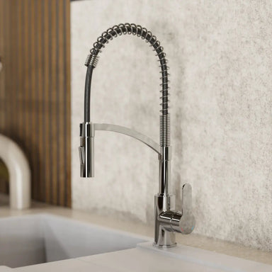 Wasserwerk Single Hole Pull Down Kitchen Faucet in Chrome-DirectSinks