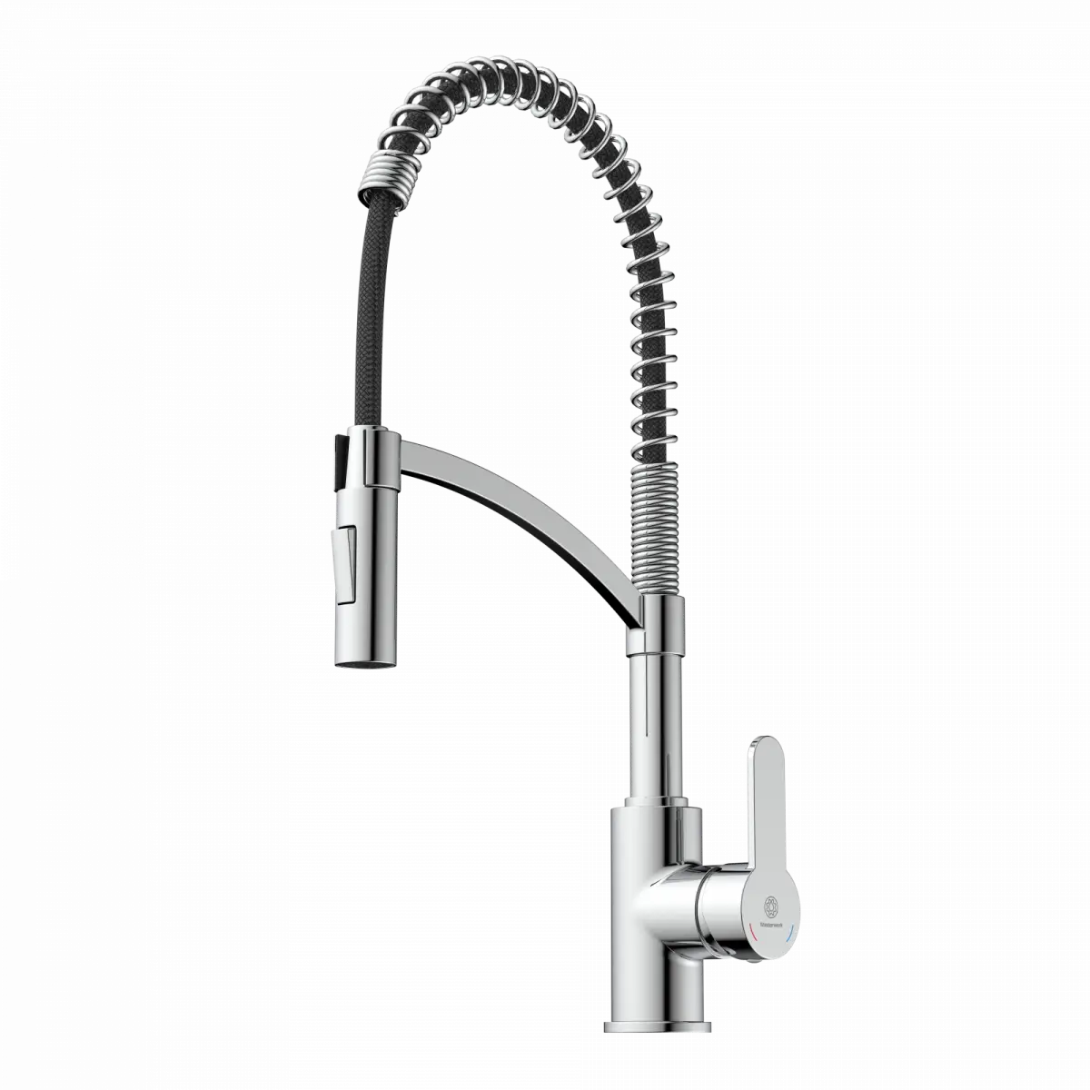 Wasserwerk Single Hole Pull Down Kitchen Faucet in Chrome-DirectSinks