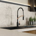 Wasserwerk Single Hole Pull Down Kitchen Faucet | Matte Black & Rose Gold-DirectSinks