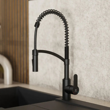 Wasserwerk Single Hole Pull Down Kitchen Faucet in Matte Black-DirectSinks