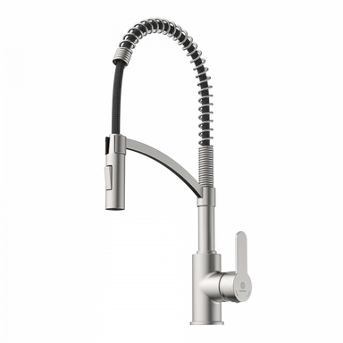 Wasserwerk Single Hole Pull Down Kitchen Faucet in Brushed Nickel-DirectSinks
