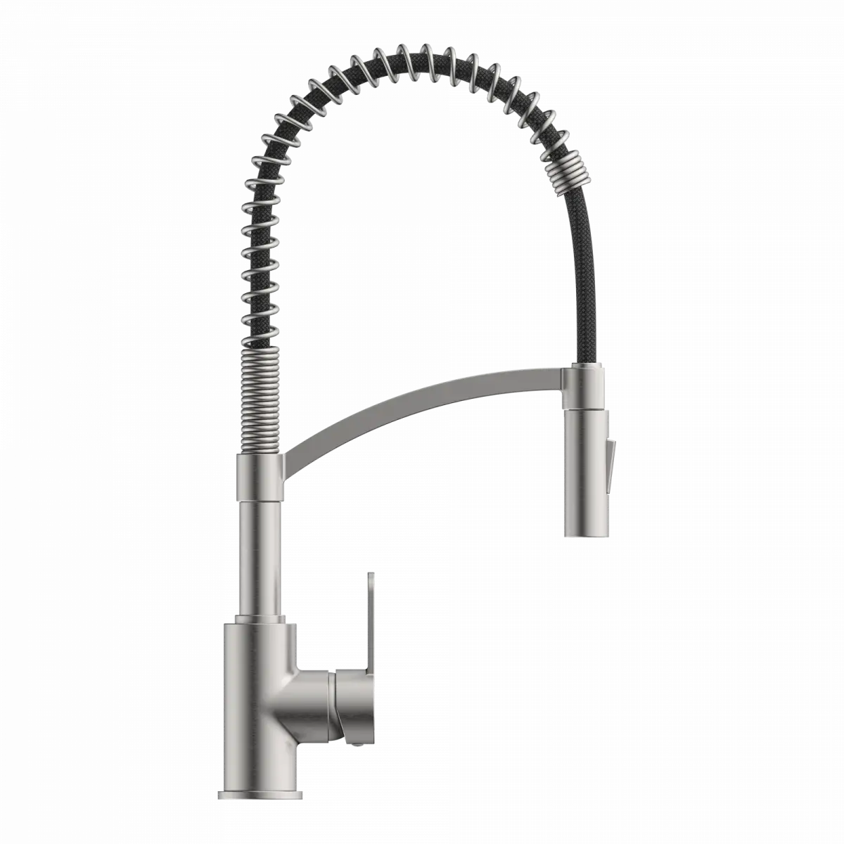 Wasserwerk Single Hole Pull Down Kitchen Faucet in Brushed Nickel-DirectSinks