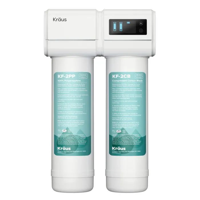 KRAUS 2-Stage Carbon Block Under-Sink Water Filtration System with Digital Display Monitor