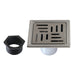 4" Brass Square Grid Shower Drain with Flange and Hair Trap-DirectSinks