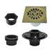 4" Brass Square Grid Shower Drain with Flange-DirectSinks