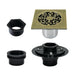 4" Brass Square Grid Shower Drain with Flange-DirectSinks