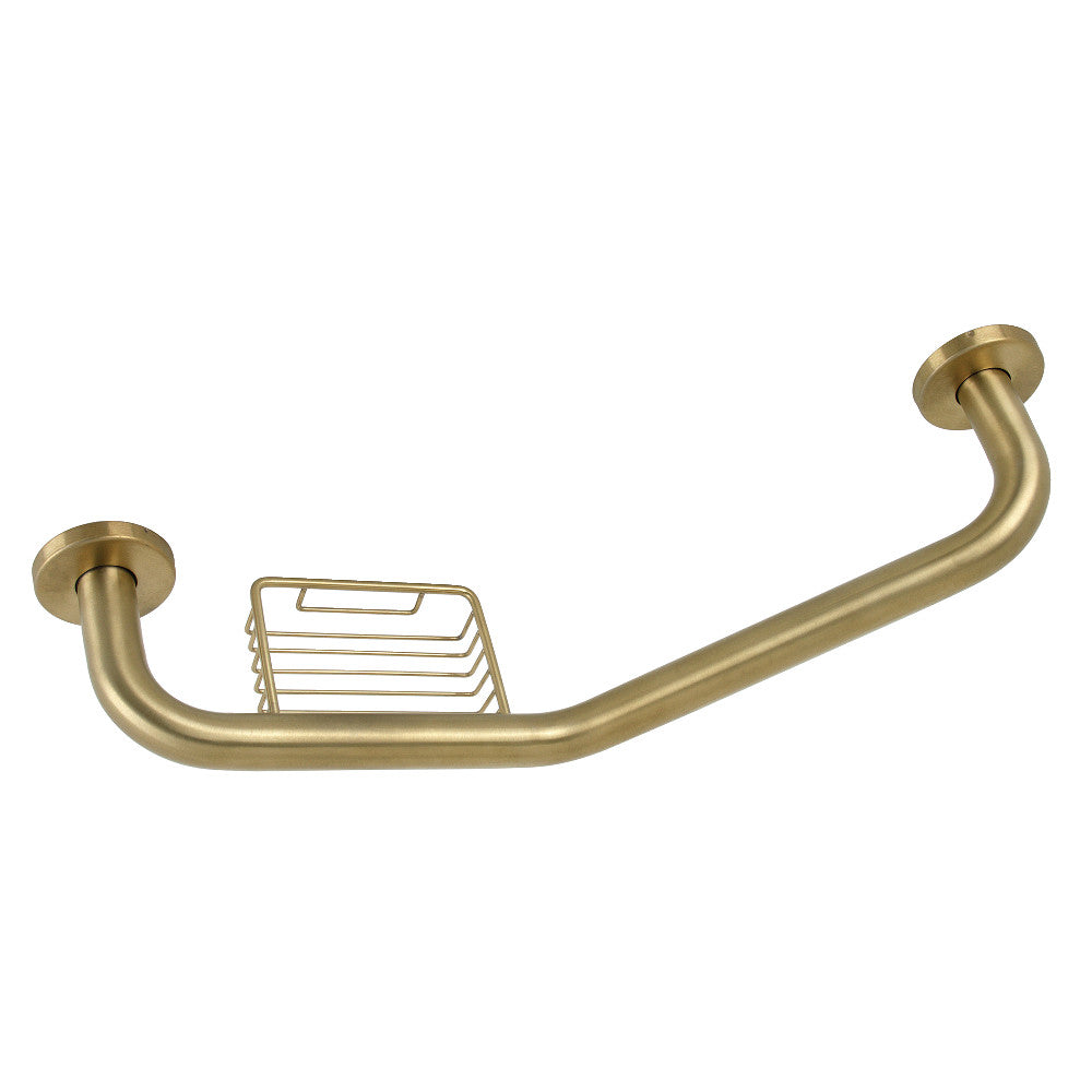 Meridian 10" x 12" Angled Stainless Steel Grab Bar with Soap