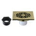 4" Brass Square Grid Shower Drain with Flange-DirectSinks