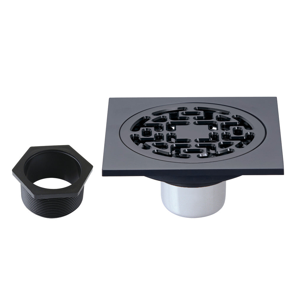 4" Brass Square Grid Shower Drain with Flange-DirectSinks