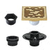 4" Brass Square Grid Shower Drain with Flange-DirectSinks