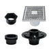 4" Brass Square Grid Shower Drain with Flange-DirectSinks