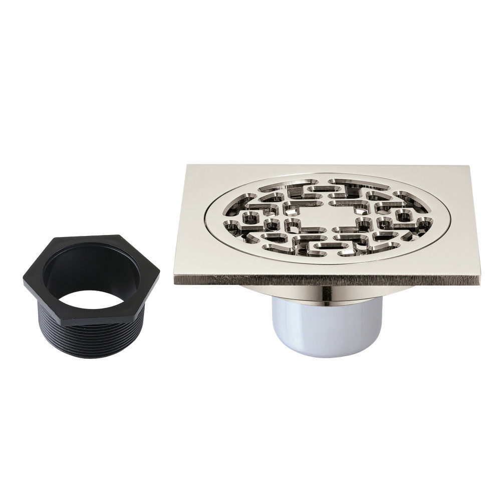 4" Brass Square Grid Shower Drain with Flange-DirectSinks
