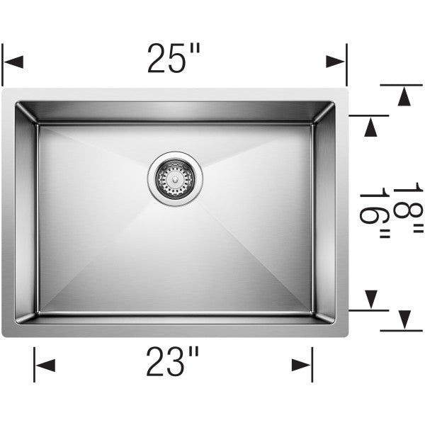 BLANCO Precision 25" Small Radius Single Bowl Kitchen Sink