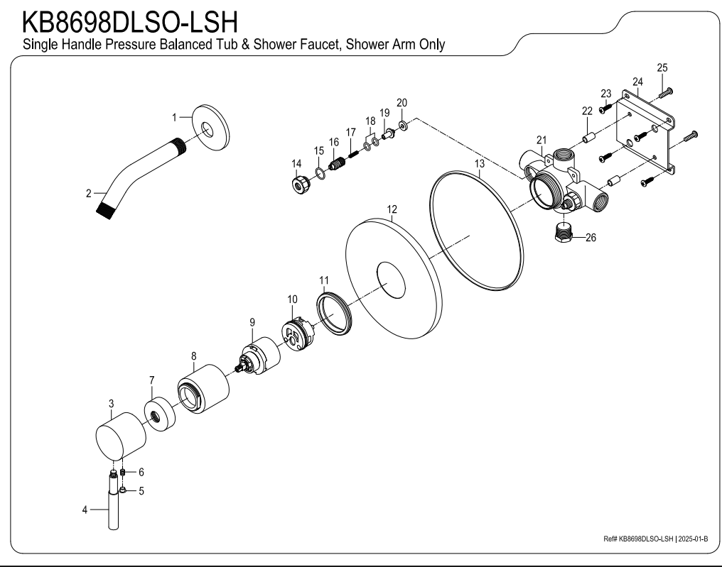Single-Handle Pressure Balanced Shower Faucet, without Shower Head