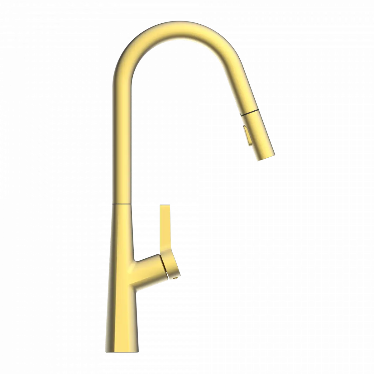Wasserwerk Kitchen Faucet with Curved Spout Pull-Down Sprayer in Brushed Gold