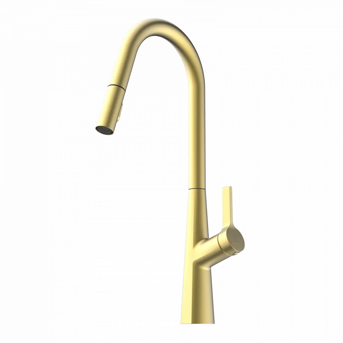 Wasserwerk Kitchen Faucet with Curved Spout Pull-Down Sprayer in Brushed Gold