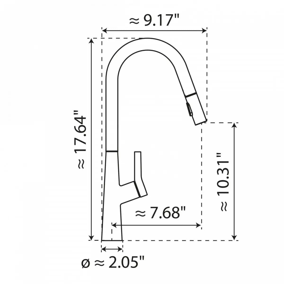 Wasserwerk Kitchen Faucet with Curved Spout Pull-Down Sprayer in Matte Graphite