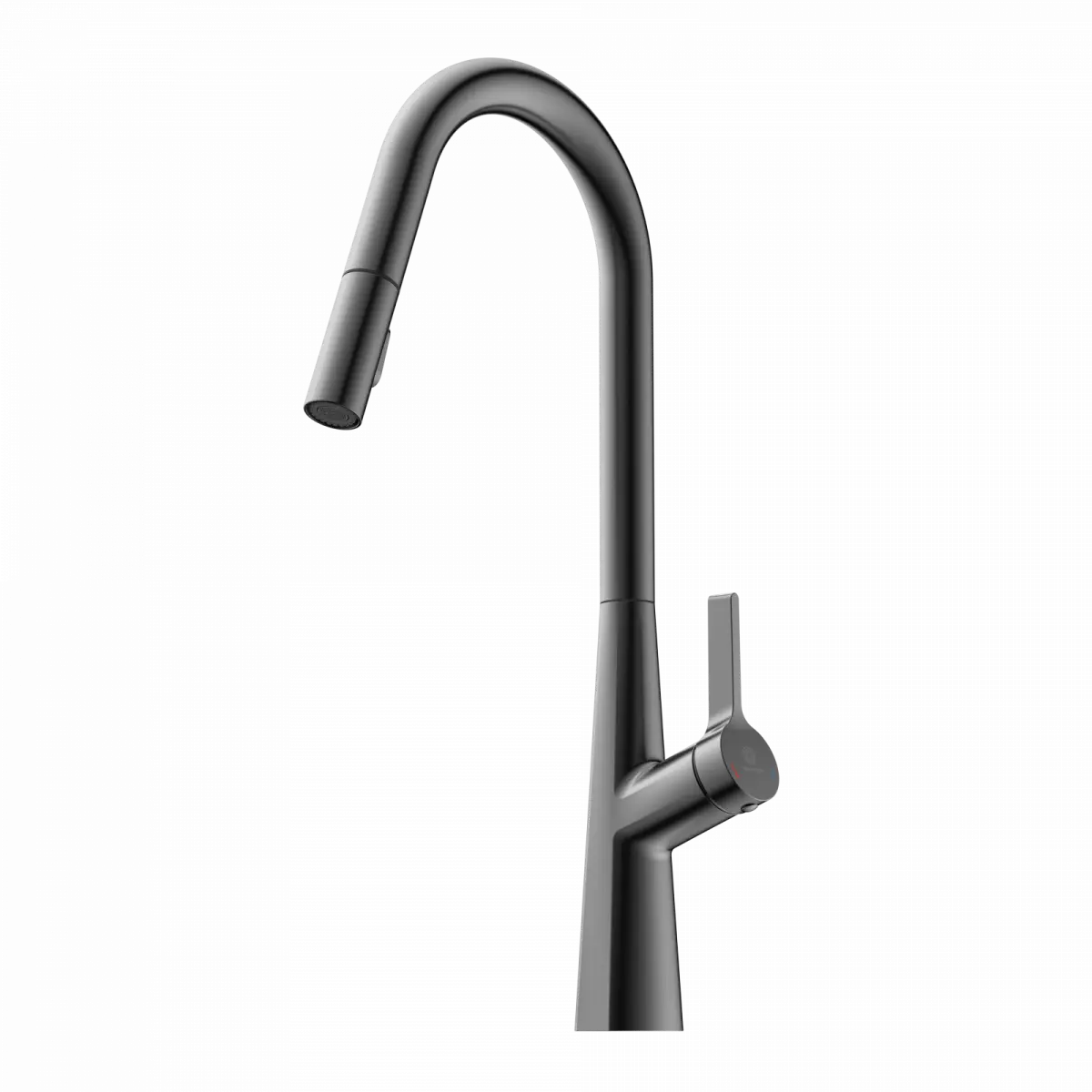 Wasserwerk Kitchen Faucet with Curved Spout Pull-Down Sprayer in Matte Graphite