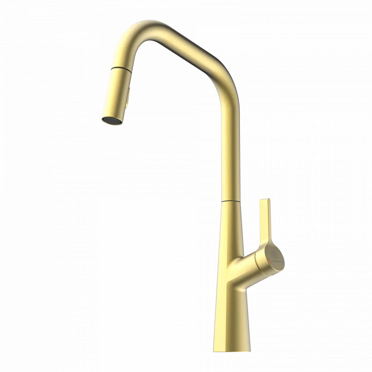Wasserwerk Single Hole Pull Down Kitchen Faucet in Brushed Gold