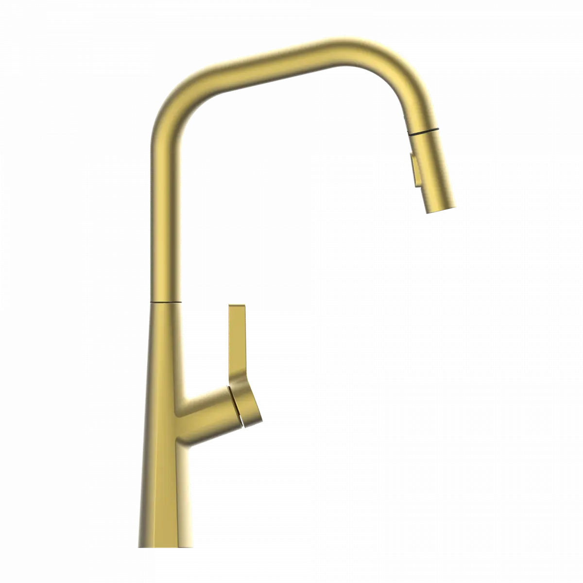 Wasserwerk Single Hole Pull Down Kitchen Faucet in Brushed Gold