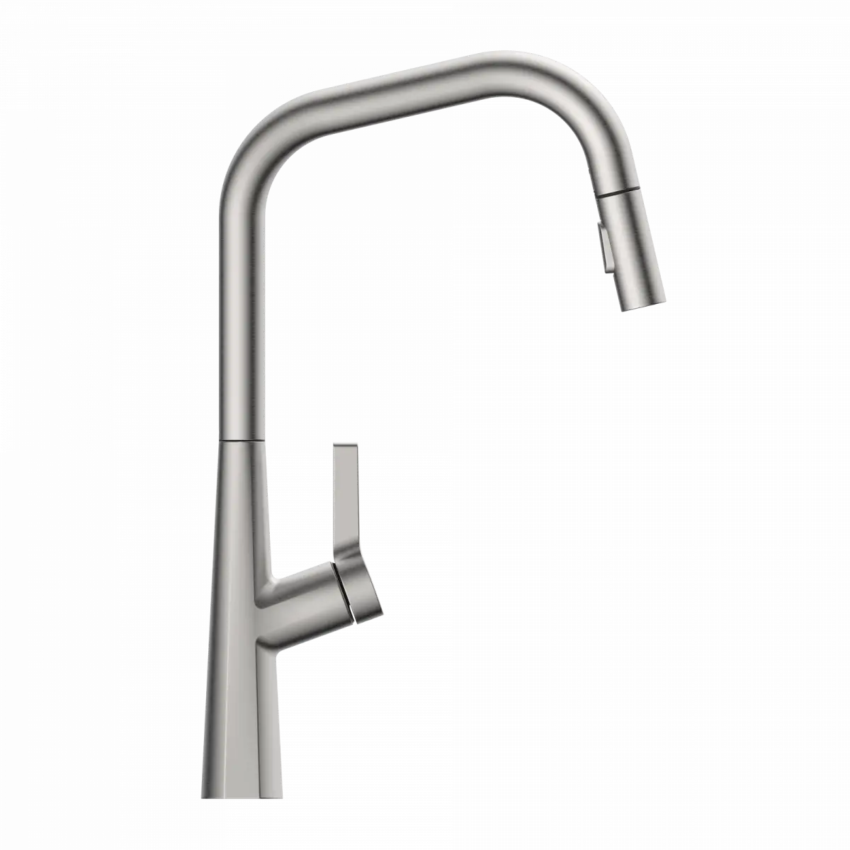 Wasserwerk Single Hole Pull Down Kitchen Faucet in Brushed Nickel