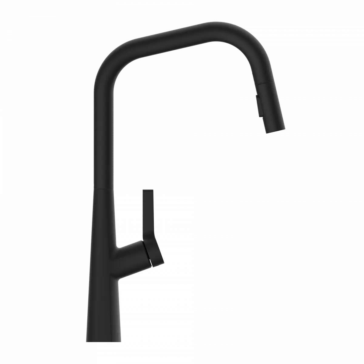 Wasserwerk Single Hole Pull Down Kitchen Faucet in Matte Black