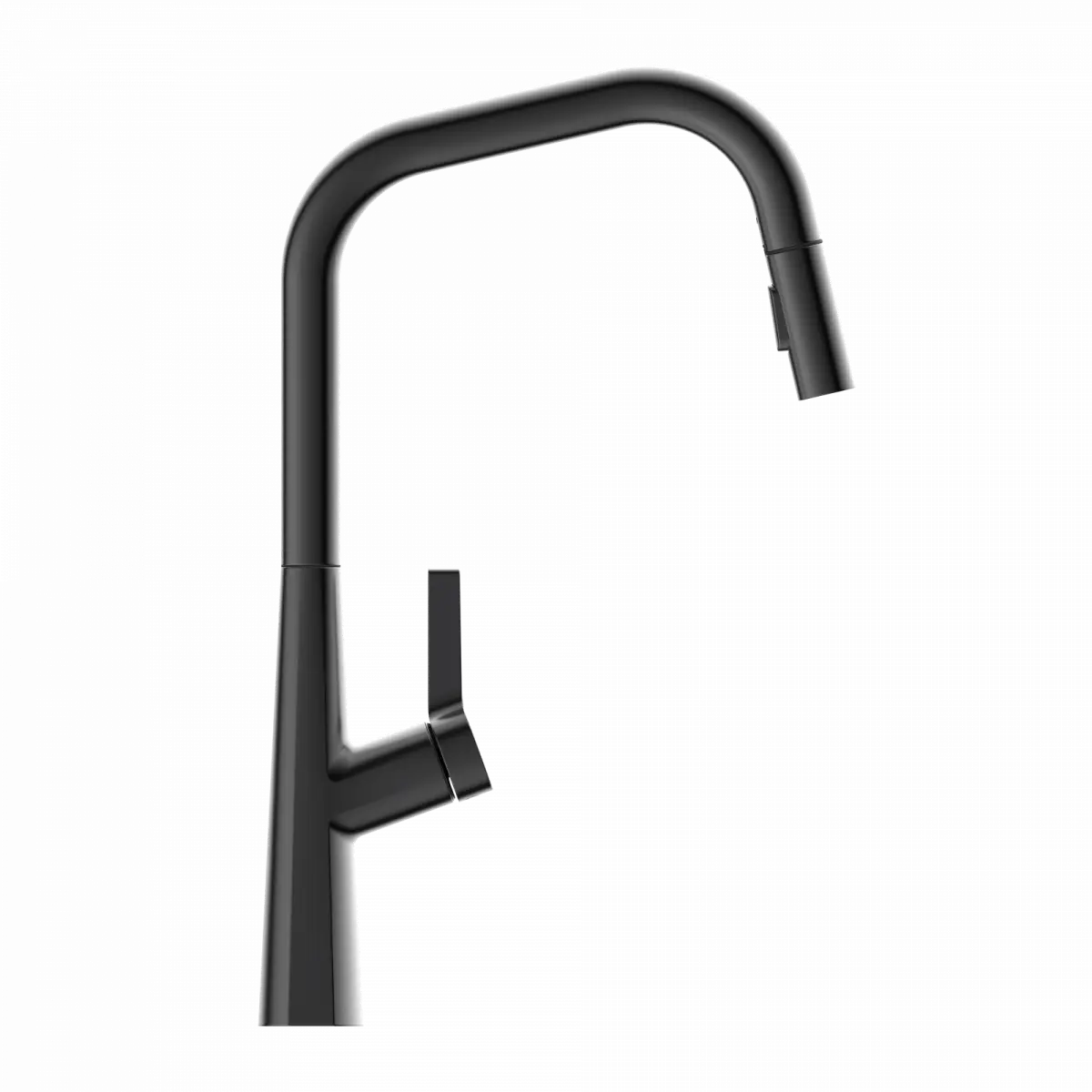 Wasserwerk Single Hole Pull Down Kitchen Faucet in Matte Graphite