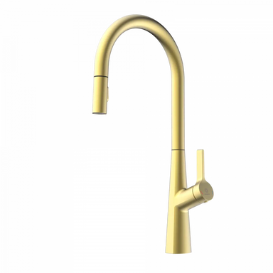 Wasserwerk Single Hole Pull Down Kitchen Faucet in Brushed Gold-DirectSinks