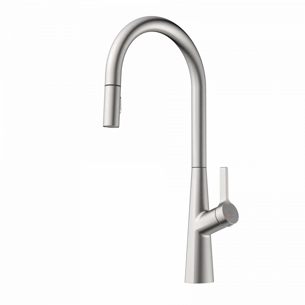 Wasserwerk Single Hole Pull Down Kitchen Faucet in Brushed Nickel-DirectSinks