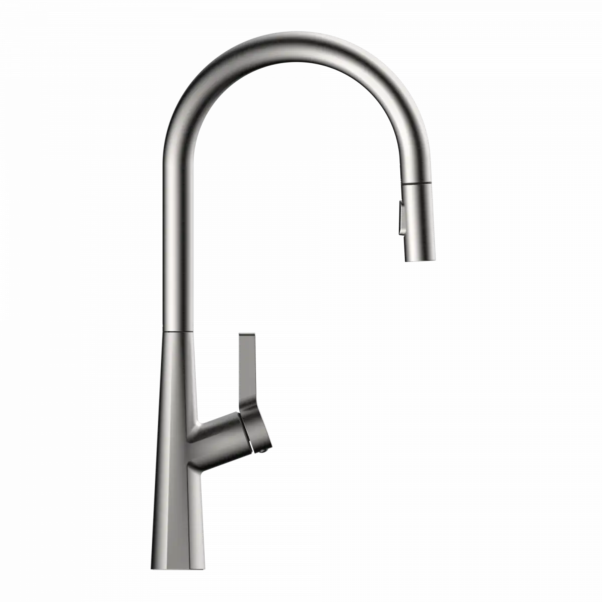 Wasserwerk Single Hole Pull Down Kitchen Faucet in Brushed Nickel-DirectSinks