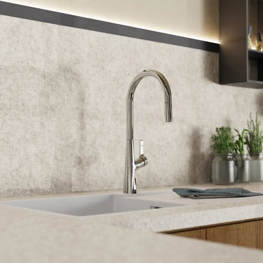 Wasserwerk Single Hole Pull Down Kitchen Faucet in Chrome-DirectSinks