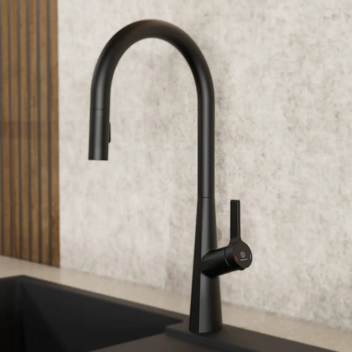 Wasserwerk Single Hole Pull Down Kitchen Faucet in Matte Black-DirectSinks
