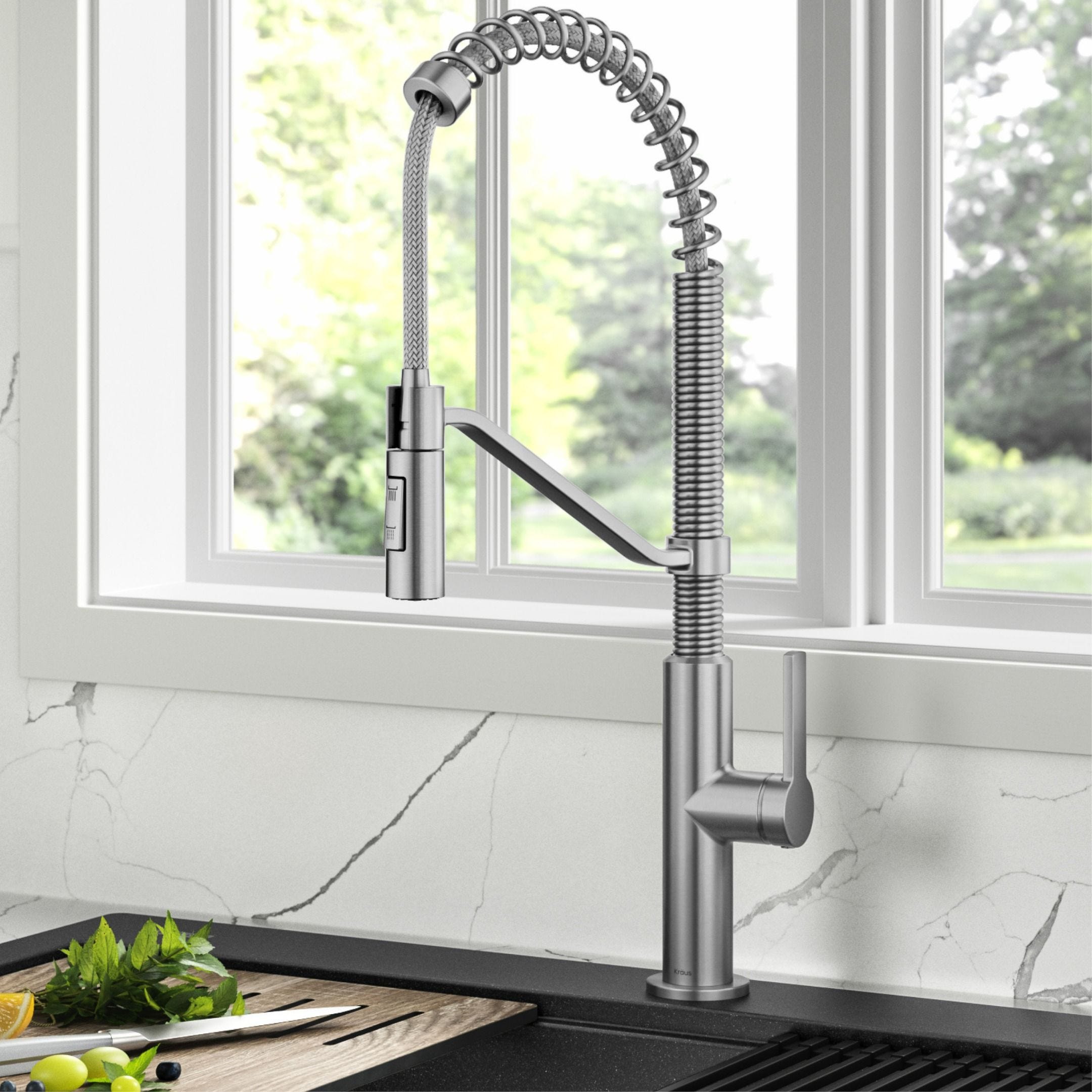 KRAUS Oletto Coil Kitchen Faucet in Spot Free Stainless Steel