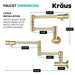 KRAUS Brushed Brass Wall Mounted Pot Filler-DirectSinks