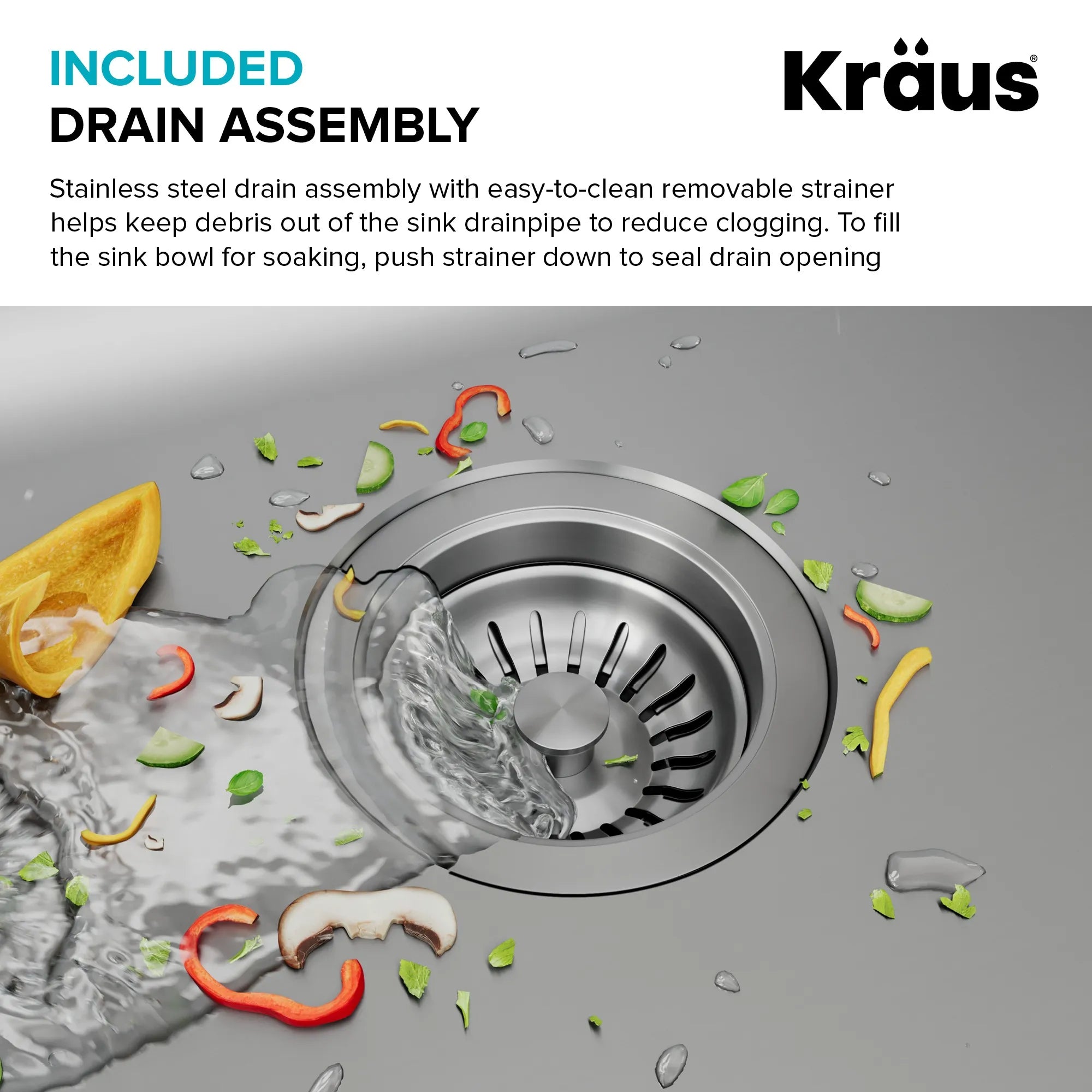 KRAUS 25" Topmount Single Bowl 18 Gauge Stainless Steel Kitchen Sink with NoiseDefend Soundproofing