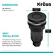 KRAUS Contemporary Flat Top Garbage Disposal Air Switch Button Matte Black-DirectSinks