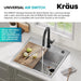 KRAUS Contemporary Flat Top Garbage Disposal Air Switch Button Matte Black-DirectSinks