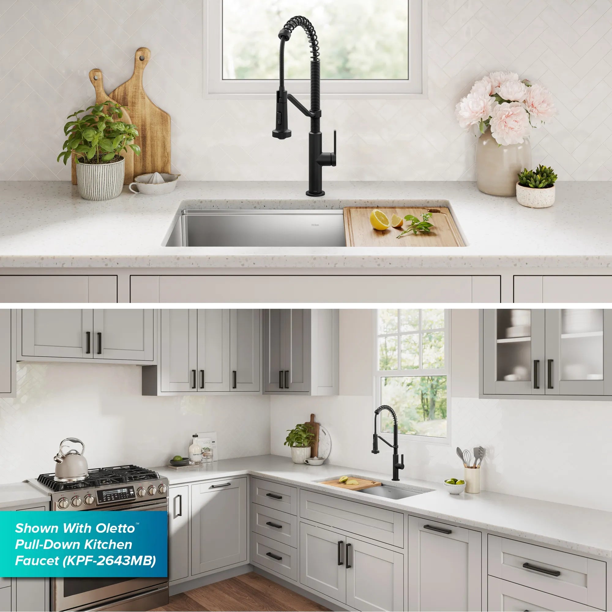 KRAUS Fairlane 30” Undermount Workstation Single Bowl Stainless Steel Kitchen Sink