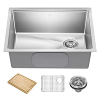 KRAUS Fairlane 25” Undermount Workstation Stainless Steel Kitchen Sink 