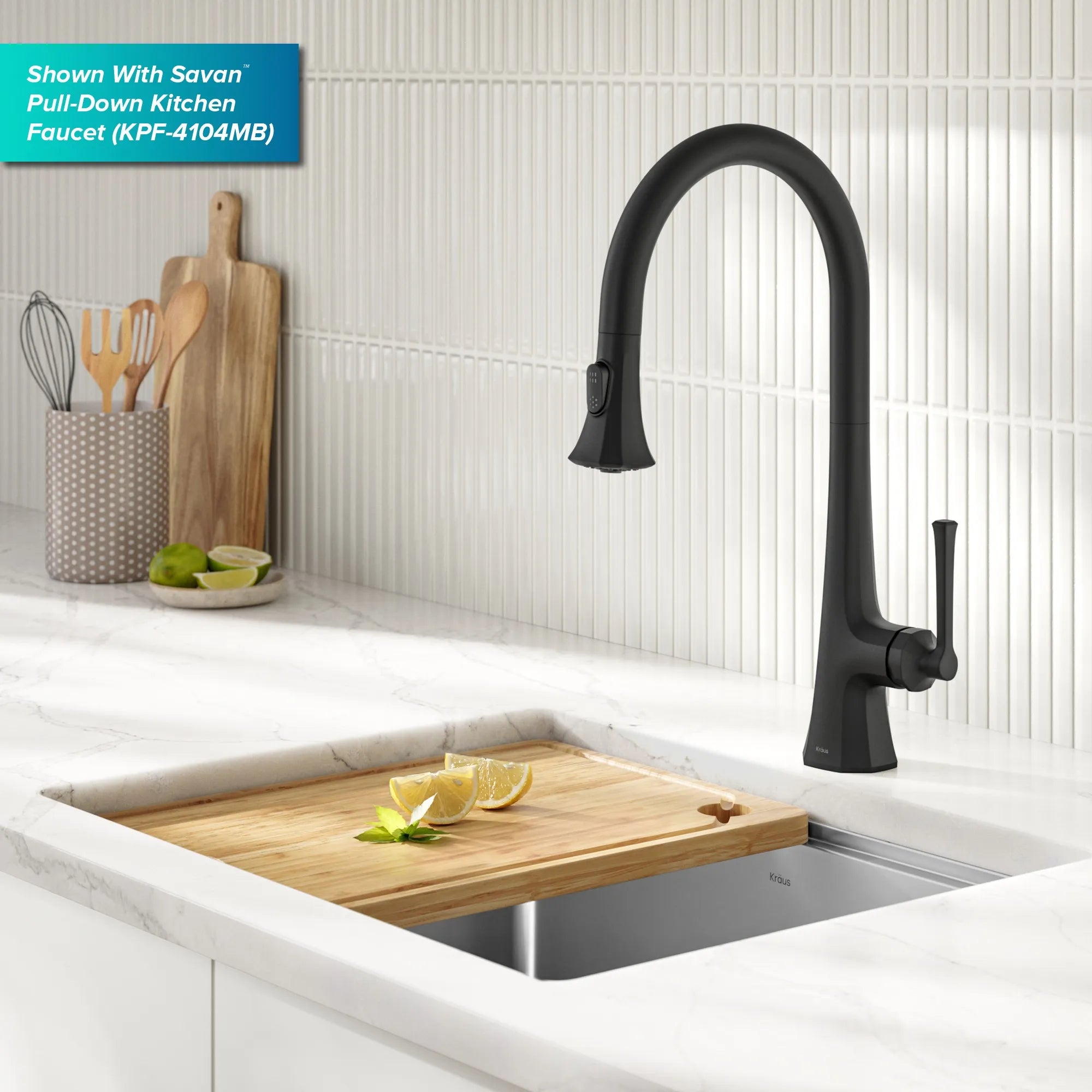 KRAUS Fairlane 25” Undermount Workstation Stainless Steel Kitchen Sink 