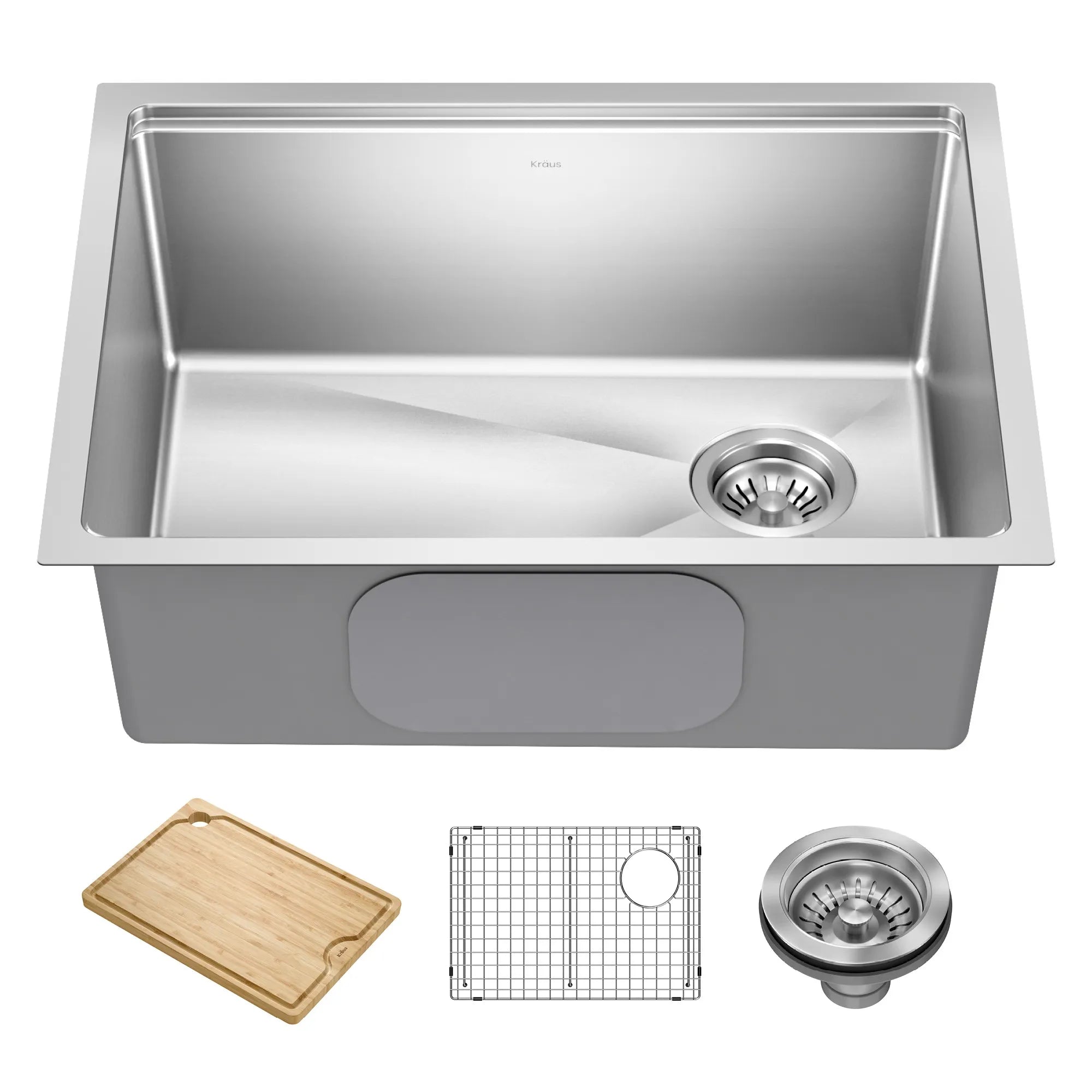 KRAUS Fairlane 25” Undermount Workstation Stainless Steel Kitchen Sink 
