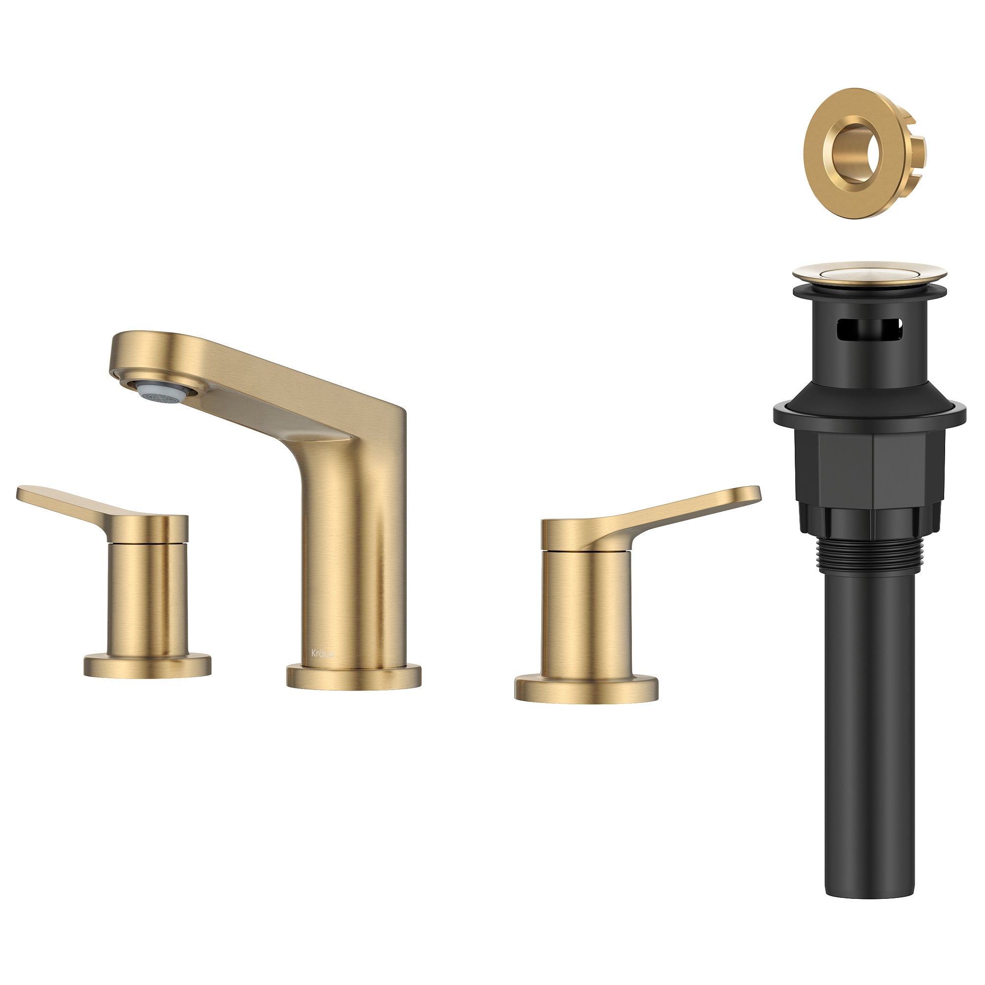 KRAUS Indy Widespread Bathroom Faucet in Spot-Free Brushed Brass-DirectSinks
