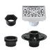 4" Brass Square Grid Shower Drain with Flange-DirectSinks