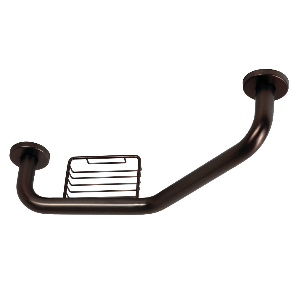 Meridian 10" x 12" Angled Stainless Steel Grab Bar with Soap