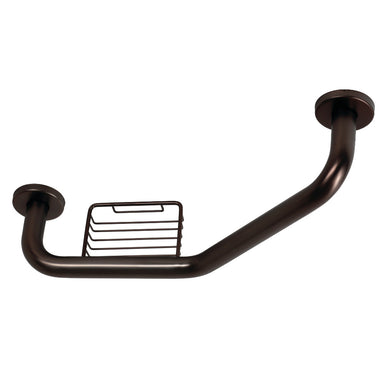 Meridian 10" x 12" Angled Stainless Steel Grab Bar with Soap