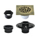 4" Brass Square Grid Shower Drain with Flange-DirectSinks