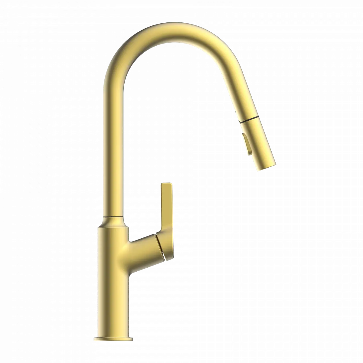 Wasserwerk Kitchen Faucet with Curved Spout in Brushed Gold