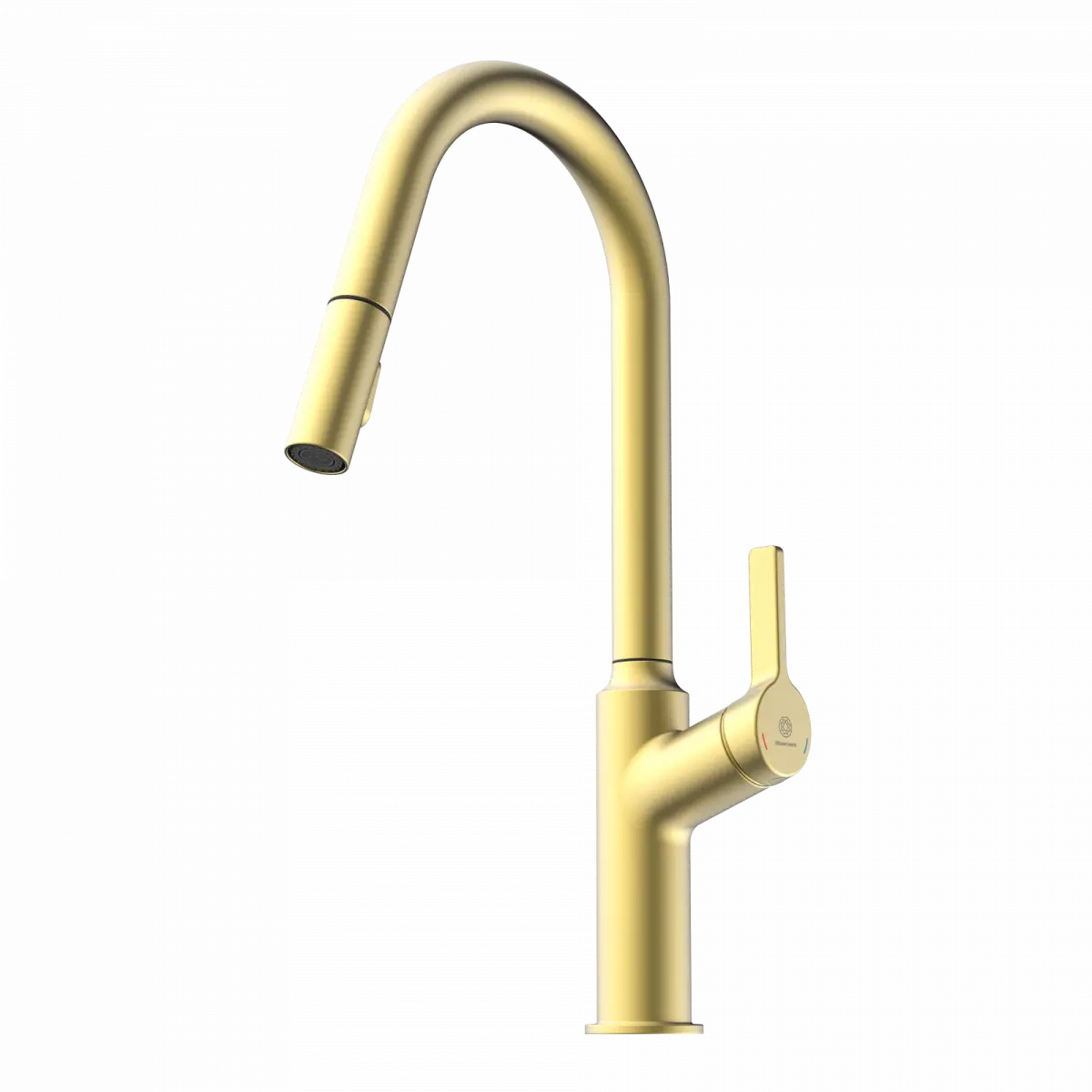 Wasserwerk Kitchen Faucet with Curved Spout in Brushed Gold