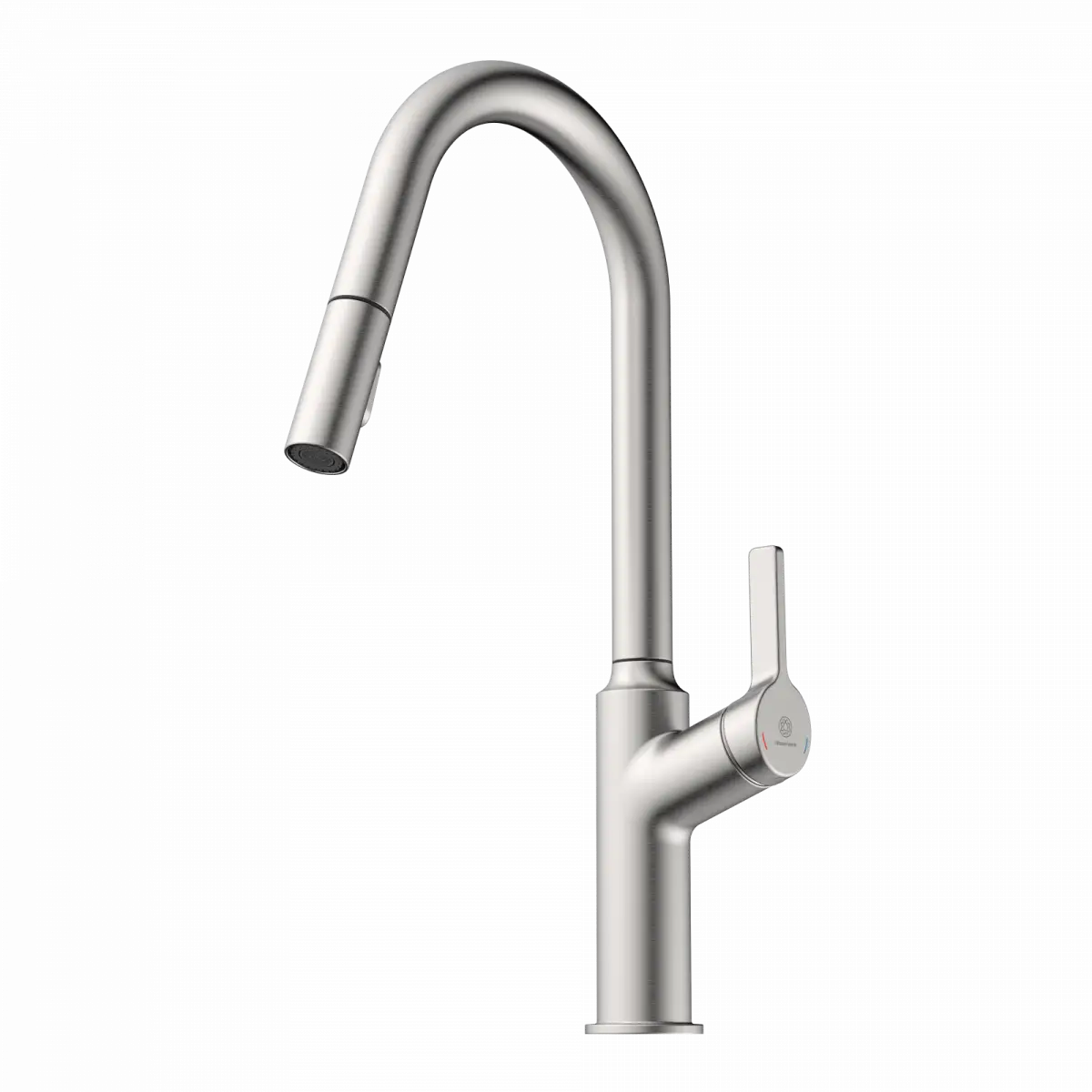 Wasserwerk Kitchen Faucet with Curved Spout in Brushed Nickel