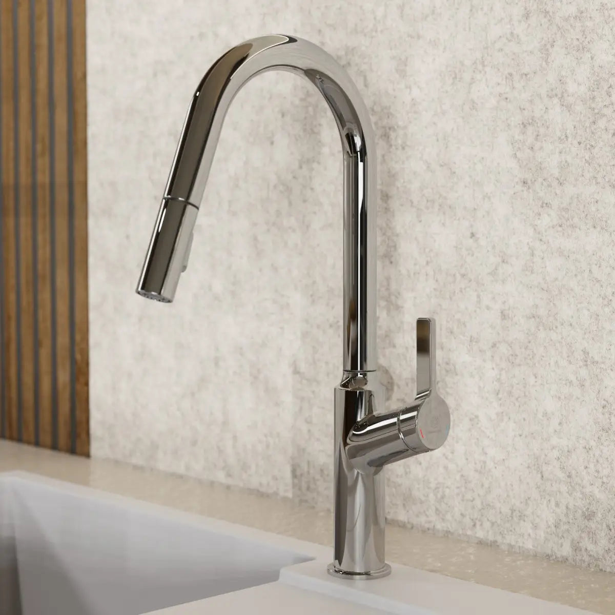 Wasserwerk Kitchen Faucet with Curved Spout in Chrome